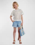 Image 4 of 5: Chloe Kid's Denim Grosgrain Crossbody Bag