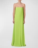 Image 2 of 4: Carolina Herrera Strapless Column Dress with Cape Back