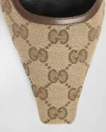 Image 4 of 5: Gucci Demi Monogram Canvas Slingback Ballerina Flats