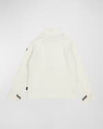 Image 5 of 5: Moncler Grenoble Kid's Fleece Quarter-Zip Pullover, Size 8-14
