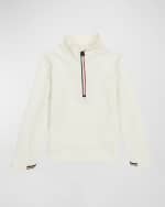 Image 4 of 5: Moncler Grenoble Kid's Fleece Quarter-Zip Pullover, Size 8-14
