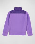 Image 5 of 5: Moncler Grenoble Girl's Zip-Up Cardigan with Nylon Yoke, Size 8-14