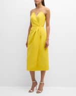 Image 5 of 6: Carolina Herrera Twist-Front Sheath Dress with Slit