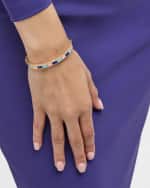 Image 2 of 5: Roberto Coin 18K Rose Gold Lapis and Turquoise Mosaic Bangle with Diamonds