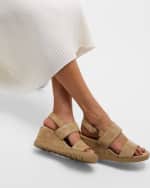 Image 2 of 5: Vince Roma Suede Wedge Slingback Sandals