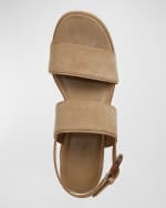 Image 5 of 5: Vince Roma Suede Wedge Slingback Sandals