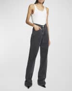 Image 5 of 6: Saint Laurent High-Rise V-Waist Wide-Leg Jeans