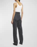 Image 3 of 6: Saint Laurent High-Rise V-Waist Wide-Leg Jeans