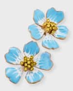 Image 4 of 5: Oscar de la Renta Hand-Painted Flower Earrings