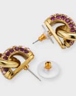 Image 3 of 4: Oscar de la Renta Pave Bull Horn Single Link Earrings