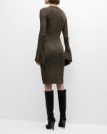 Image 3 of 6: FRAME Godet Lurex Dress