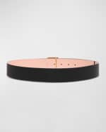 Image 2 of 3: Balmain Leather & Brass B-Belt