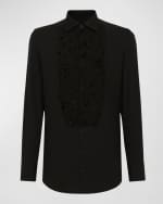 Image 1 of 4: Dolce&Gabbana Men's Dress Shirt with Beaded Bib