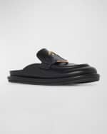 Image 4 of 5: Moncler Bell Leather Ring Loafer Mules