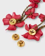 Image 3 of 5: Oscar de la Renta Floral Chandelier Earrings