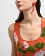 Image 5 of 5: Oscar de la Renta Floral Chandelier Earrings