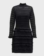 Image 1 of 6: Carolina Herrera Knit Turtleneck Mini Dress