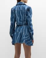 Image 4 of 7: AREA Sunray Crop Denim Jacket