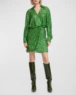 Image 2 of 5: Essentiel Antwerp Sequined Mini Faux-Wrap Dress