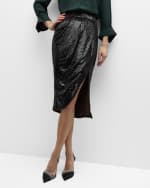Image 2 of 6: TWP Lover Ruched Asymmetric Sequin Skirt