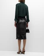 Image 3 of 6: TWP Lover Ruched Asymmetric Sequin Skirt