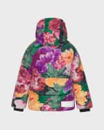 Image 2 of 4: Molo Boy's Halo Floral-Print Ribbed Puffer Jacket, Size 4-6