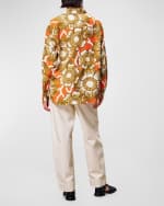 Image 3 of 5: Mara Hoffman Adele Oversized Button-Front Floral Hemp Shirt