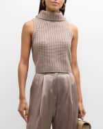 Image 1 of 6: Sablyn Cashmere Turtleneck Tank Top