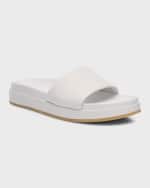 Image 4 of 5: Giuseppe Zanotti Men's Grained Leather Slide Sandals