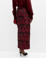 Image 4 of 6: Ganni Botanical Jacquard Long Pencil Skirt