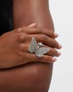 Image 2 of 5: Staurino 18k White Gold Diamond Butterfly Ring, Size 7