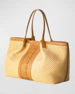 Image 2 of 2: Serapian Secret Raffia & Leather Tote Bag