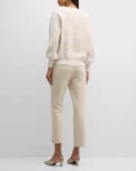 Image 3 of 6: Marella Isernia Blouson-Sleeve Floral Jacquard Sweater