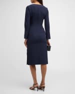 Image 3 of 6: Marella Luchino Cowl-Neck Crepe Midi Dress