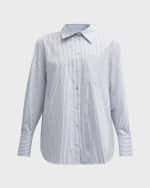 Image 1 of 6: Marella Ignazio Striped Button-Down Cotton Poplin Shirt