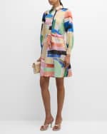 Image 1 of 6: Marella Alcun01 Brushstroke-Print Mini Shirtdress