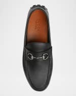Image 4 of 6: Gucci Men's Byorn Horsebit Leather Drivers