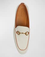 Image 3 of 5: Gucci Men's New Jordaan Canvas Bit Loafers