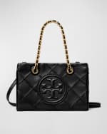 Image 1 of 5: Tory Burch Fleming Mini Quilted Chain Tote Bag