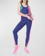 Image 3 of 4: Terez Navy Colorblock TLC Crop Top