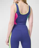 Image 2 of 4: Terez Navy Colorblock TLC Crop Top