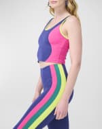 Image 4 of 4: Terez Navy Colorblock TLC Crop Top