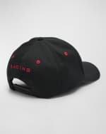 Image 2 of 2: Palm Angels Men's Racing Monogram Baseball Cap