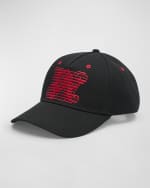 Image 1 of 2: Palm Angels Men's Racing Monogram Baseball Cap
