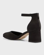Image 2 of 5: Eileen Fisher Indi Suede Ankle-Grip Pumps