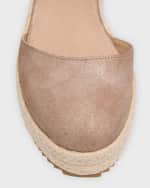 Image 3 of 5: Eileen Fisher Nessa Metallic Ankle-Grip Wedge Espadrilles