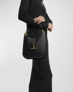 Image 2 of 6: TOM FORD Tara Small Hobo Crossbody in Grained Leather