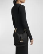 Image 3 of 6: TOM FORD Tara Small Hobo Crossbody in Grained Leather