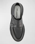 Image 4 of 4: Karl Lagerfeld Paris Men's Lug Sole Double Monk Strap Loafers