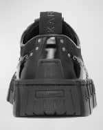 Image 3 of 4: Karl Lagerfeld Paris Men's Wingtip Brogue Studded Derby Shoes